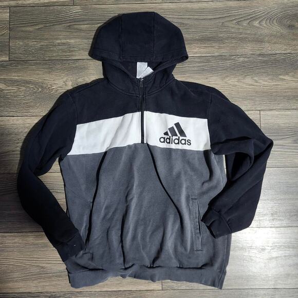 Men's Size Large Adidas Half-Zip Pull Over Hoodie - Picture 1 of 3